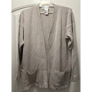 NWT Draper’s & Damon’s Women’s Open Front Acrylic Cardigan Sweater Size 2X Beige